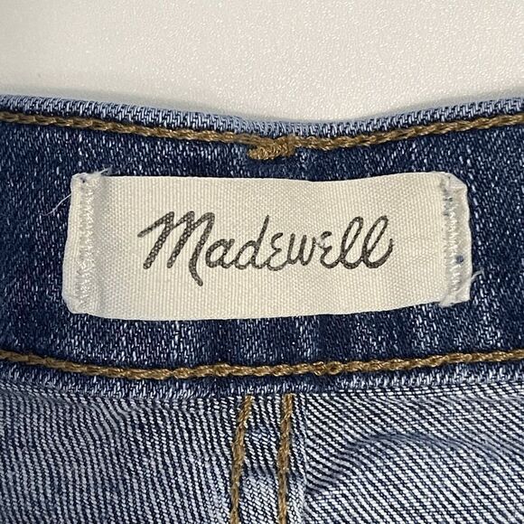 Madewell High-Rise Denim Shorts Raw Hem Modest Blue Casual Size‎ 28 Classic - Picture 6 of 10